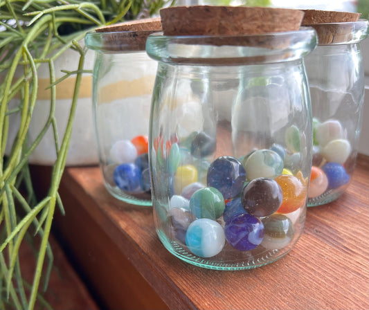 Jar of Beach-found Marbles